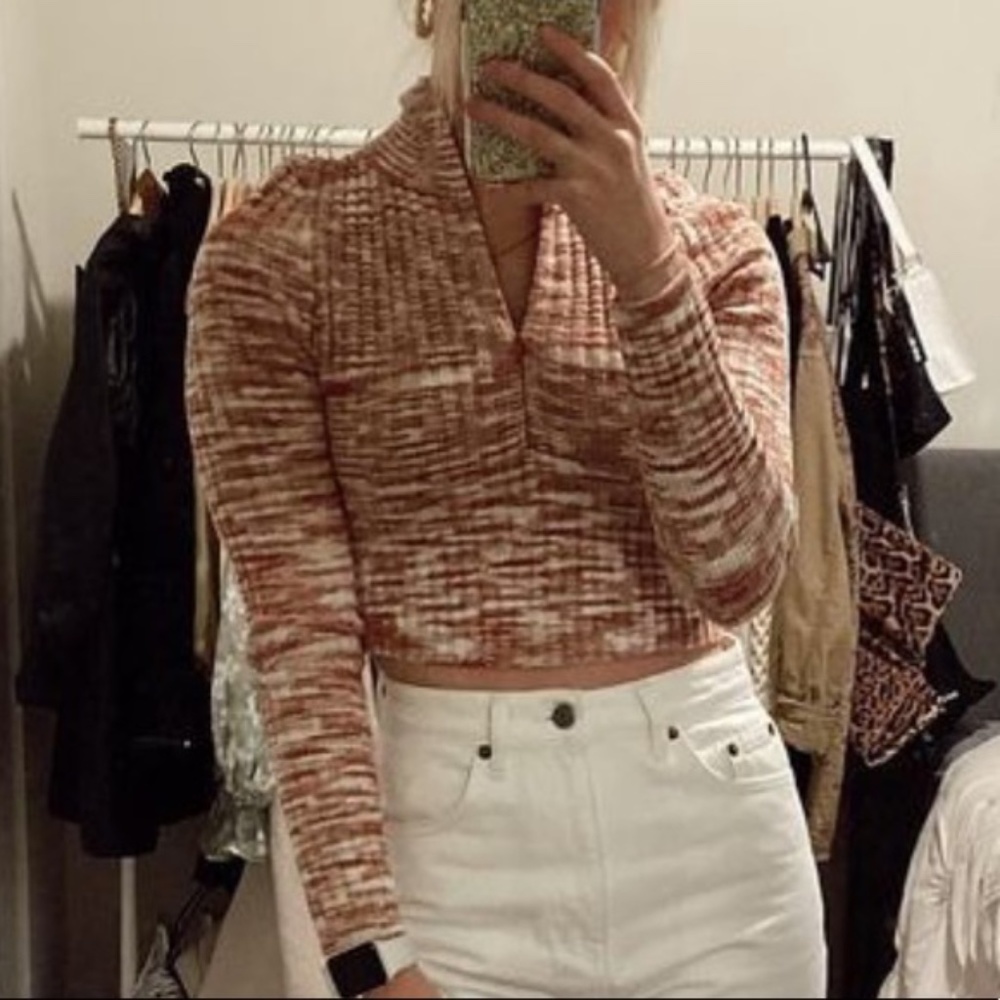 Urban Outfitters Cropped Half Zip Sweater NWT